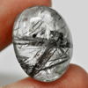 Unheated 30.38 Ct. Natural Black Rutilated Quartz Oval Cabochon 23 x 17.4 Mm. Unheated 30.38 Ct. Natural Black Rutilated Quartz Oval Cabochon 23 x 17.4 Mm.
