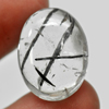 Unheated 22.01 Ct. Natural Black Rutilated Quartz Oval Cabochon 21 x 15.9 Mm. Unheated 22.01 Ct. Natural Black Rutilated Quartz Oval Cabochon 21 x 15.9 Mm.