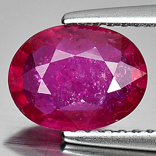 1.50 Ct. Oval Natural Gem Purplish Red Ruby Mozambique