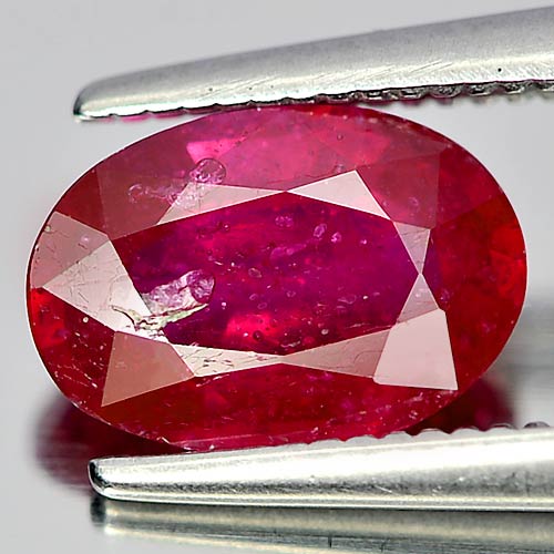 1.68 Ct. Good Oval Natural Gem Purplish Red Ruby Mozambique