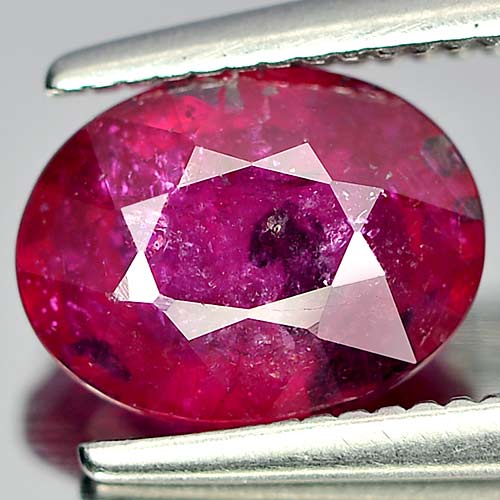 1.67 Ct. Good Oval Natural Gem Purplish Red Ruby Mozambique