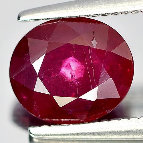 1.52 Ct. Oval Natural Gem Purplish Red Ruby From Tanzania