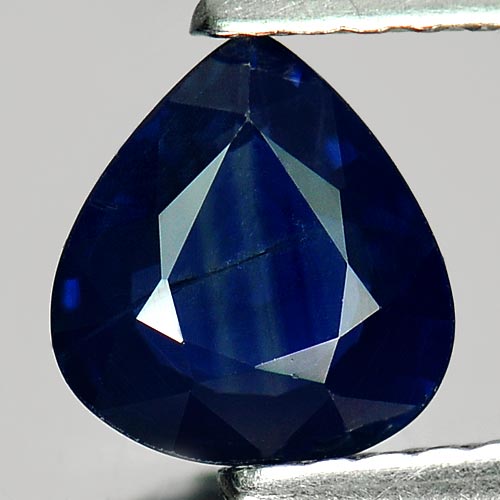 Blue Sapphire 0.90 Ct. Pear Shape 6.6 x 6.1 Mm. Natural Gemstone From Madagascar