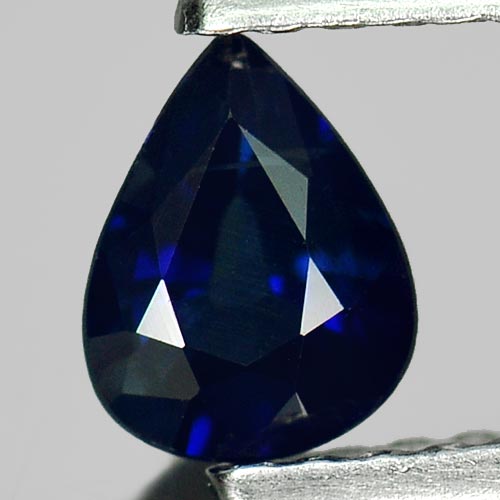 Blue Sapphire 0.48 Ct. VVS Pear 5.7 x 4.4 x 2.7 Mm. Natural Gemstone Madagascar