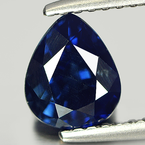 Certified 1.45 Ct. Pear Natural Blue Sapphire Thailand