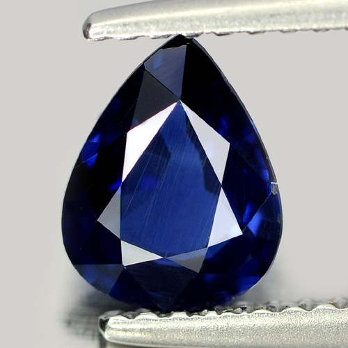 Blue Sapphire 1.04 Ct. VVS Pear 7.5 x 5.9 Mm. Natural Gem Thailand Heated Only