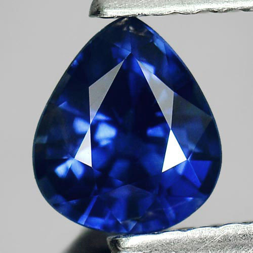 Blue Sapphire 0.76 Ct. Pear 6 x 5.2 Mm. Natural Gemstone Thailand Heated Only