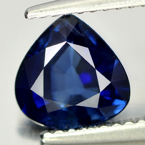 Blue Sapphire 1.77 Ct. Pear Shape 7.84 x 7.57 Mm. Natural Gemstone Thailand
