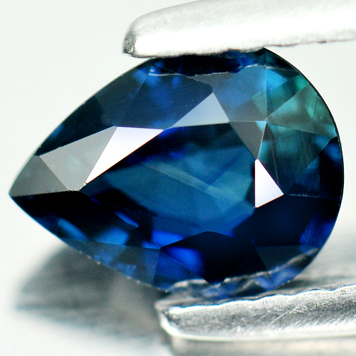 Certified Blue Sapphire 1.23 Ct. VVS Pear 7.27 x 5.68 Mm. Natural Gem Madagascar