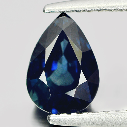 Certified Blue Sapphire 1.51 Ct. Pear 8.18 x 5.83 Mm. Natural Gem Madagascar