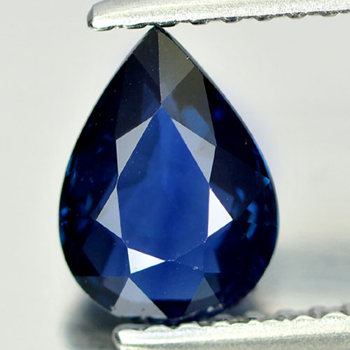 Certified Blue Sapphire 1.27 Ct. VVS Pear 7.97 x 5.85 Mm. Natural Gem Madagascar