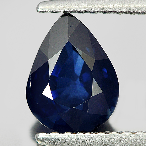 Certified Blue Sapphire 1.43 Ct.  Natural Gemstone Pear 7.93 x 6.05Mm.Madagascar