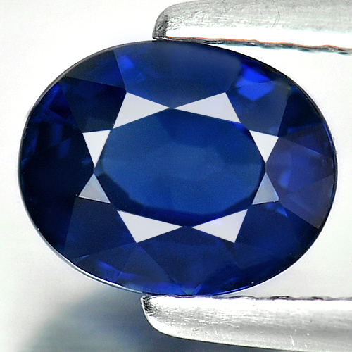 1.40 Ct. Certified Natural Gemstone Blue Sapphire Oval Shape 6.97 x 5.59 Mm.