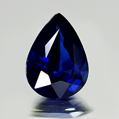 Certified Blue Sapphire 2.08 Ct. VVS Pear 9.29 x 6.89 Mm. Natural Gem Madagascar