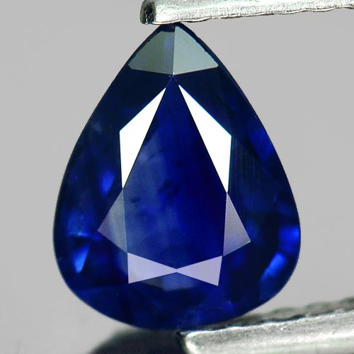 Blue Sapphire 0.92 Ct. VS Pear Shape 7.6 x 6 Mm. Natural Gemstone Heated Only