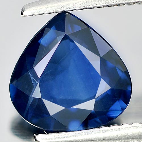 Blue Sapphire 1.36 Ct. Pear Shape 7.1 x 7.1 Mm. Natural Gem Thailand Heated Only