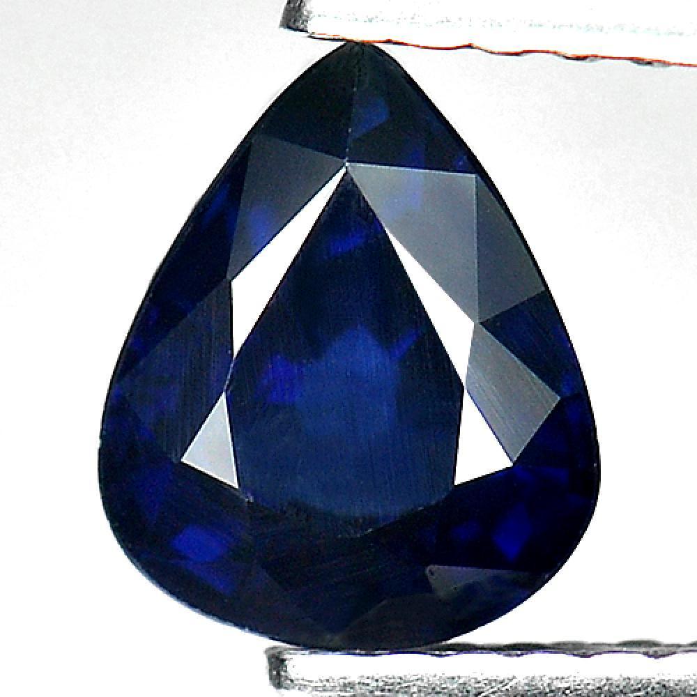 Blue Sapphire 1.27 Ct. Pear Shape 7.2 x 5.9 x 3.9 Mm. Natural Gemstone Thailand