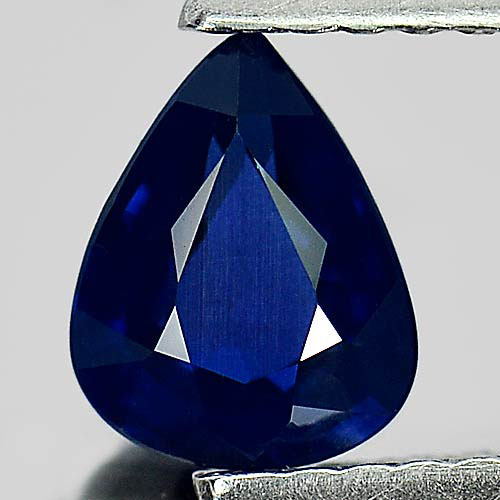 Blue Sapphire 0.79 Ct VS Pear 6.7 x 5.3 Mm Natural Gemstone Thailand Heated Only