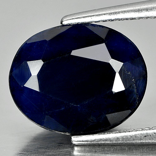 3.22 Ct. Good Color Gemstone Natural Deep Blue Sapphire Oval Shape