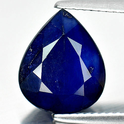 4.74 Ct. Sz 12 x 10 Mm. Pear Natural Gem Deep Blue Sapphire Diffusion