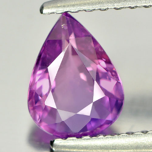 Certified Unheated Violetish Pink Sapphire 0.99 Ct. VS Pear Natural Gemstone
