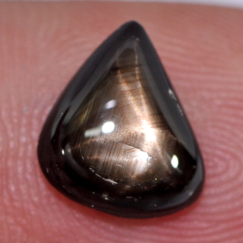 2.36 Ct. Pear Cab Natural Black Star Sapphire 6 Rays