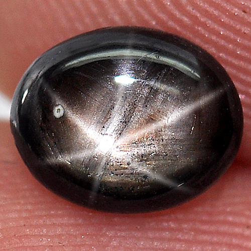 1.35 Ct. Oval Cab Natural Black Star Sapphire 6 Rays