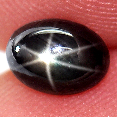 1.28 Ct. Oval Cab Natural Black Star Sapphire 6 Rays