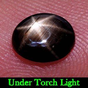 1.41 Ct. Oval Cab Natural Black Star Sapphire 6 Rays