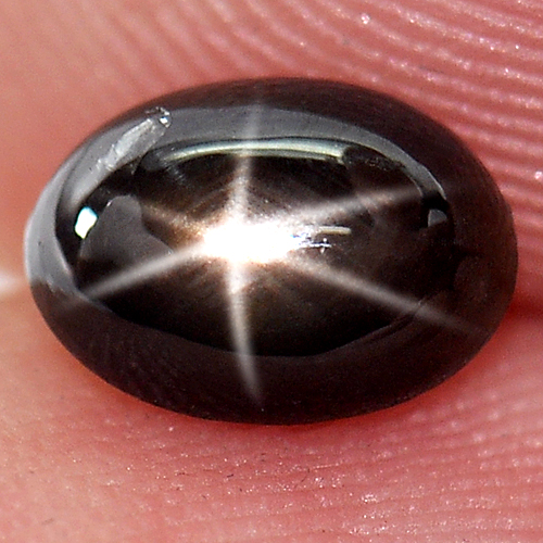 1.39 Ct. Oval Cab Natural Black Star Sapphire 6 Rays