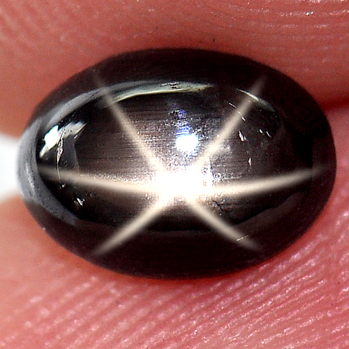 1.39 Ct. Oval Cab Natural Black Star Sapphire 6 Rays
