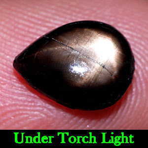 2.83 Ct. Pear Cab Natural Black Star Sapphire 6 Rays