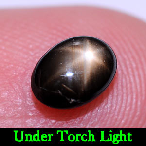 1.33 Ct. Oval Cab Natural Black Star Sapphire 6 Rays
