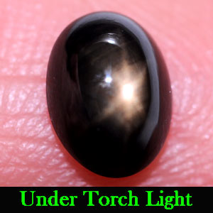 1.32 Ct. Oval Cab Natural Black Star Sapphire 6 Rays