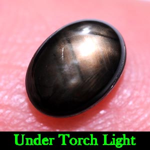 1.34 Ct. Oval Cab Natural Black Star Sapphire 6 Rays