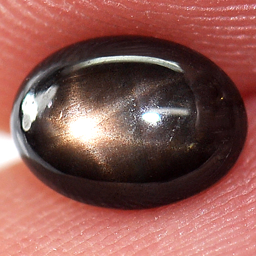 1.36 Ct. Oval Cab Natural Black Star Sapphire 6 Rays