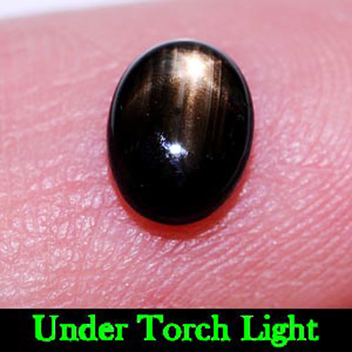 1.26 Ct. Oval Cabochon Natural Black Star Sapphire 6 Rays