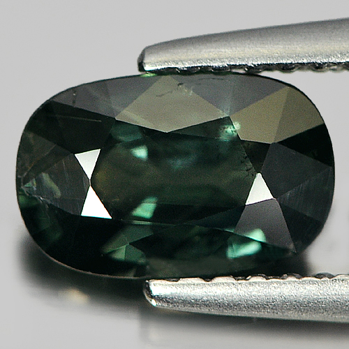 Green Sapphire 1.46 Ct. Cushion Shape 8.1 x 5.2 Mm. Natural Gemstone Thailand