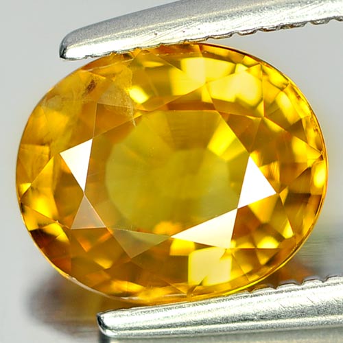 Yellow Sapphire 1.57 Ct. Oval Shape 7.6 x 6.4 Mm. Natural Gemstone From Thailand