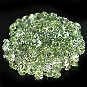 10.61 Ct. 95 Pcs. Round Diamond Cut Natural Green Songea Sapphire