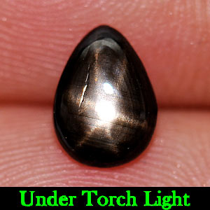 1.31 Ct. Pear Cab Natural Lucky 6 Ray Black Star Sapphire Gemstone