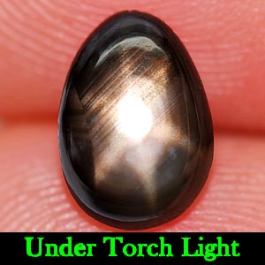 2.04 Ct. Natural Gemstone Lucky 6 Rays Black Star Sapphire Pear Cabochon