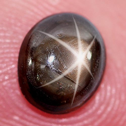 1.25 Ct. Oval Cabochon Natural Black Star Sapphire 6 Rays