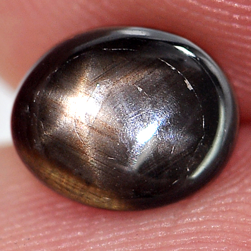 1.25 Ct. Oval Cabochon Natural Black Star Sapphire 6 Rays