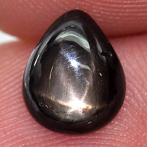 1.78 Ct. Pear Cabochon Natural Gemstone Lucky 6 Ray Black Star Sapphire