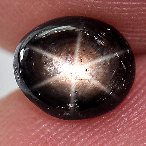 1.24 Ct. Natural 6 Ray Black Star Oval Cab Sapphire Gemstone