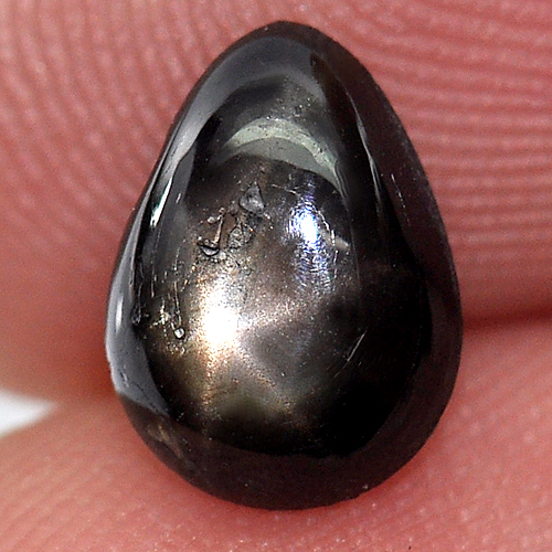 1.90 Ct. Pear Cabochon Natural Gemstone Lucky 6 Ray Black Star Sapphire