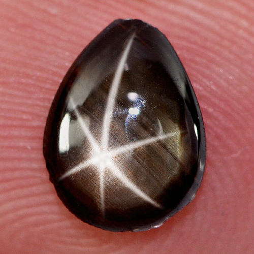 1.01 Ct. Pear Cabochon Natural Gemstone 6 Rays Black Star Sapphire