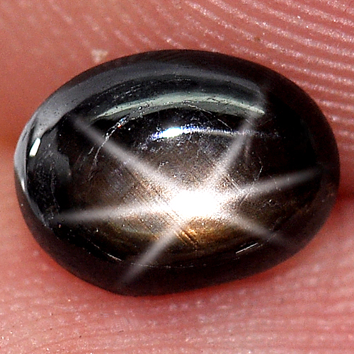 1.34 Ct. Natural 6 Ray Black Star Oval Cab Sapphire Gemstone