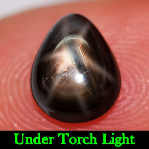 1.56 Ct. Pear Cab Natural Black Star Sapphire 6 Rays